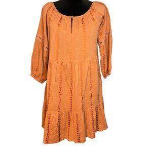 FATE Women's Light Brown Crewneck Loose Fit Tunic Dress Size Medium
